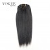 Clip In Human Hair Extensions Yaki Straight 100% Human Brazilian Hair Natural Black Hair